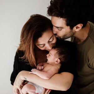 Valentin Léonard, Rachel Legrain-Trapani et leur fils Andrea (né le 7 juillet 2020).