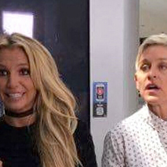 Britney Spears et Ellen Degeneres tournant en août 2016 le Ellen DeGeneres Show. GSI/ABACAPRESS.COM