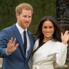 Meghan Markle et le prince Harry le 27 novembre 2017 au palais de Kensignton, où ils ont annoncé leurs fiançailles.  