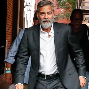 George Clooney sur le tournage de la nouvelle publicité Nespresso à Madrid le 24 September 2019.