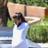 Exclusif - Lea Michele enceinte et son mari Zandy Reich se promènent en amoureux à Los Angeles pendant l'épidémie de coronavirus (Covid-19), le 9 août 2020. Backgrid USA / Bestimage