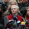 Les accusatrices d'Harvey Weinstein, Sarah Ann Masse, Paula Williams, Rose McGowan, Lauren Sivan en conférence de presse devant le tribunal de New York le 6 janvier 2020.