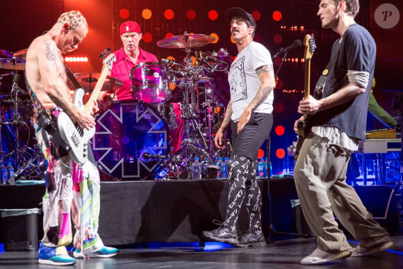 Michael Balzary, Chad Smith, Anthony Kiedis et Josh Klinghoffer - Concert du groupe Red Hot Chili Peppers à Atlanta le 14 avril 2017. © Daniel DeSlover via ZUMA Wire / Bestimage  