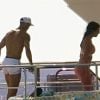 Exclusif - Cristiano Ronaldo se relaxe avec ses enfants et sa compagne Georgina Rodriguez sur son yacht de 7 millions de dollars au large de Savone en Italie, le 9 août 2020 @Backgrid UK/ Bestimage