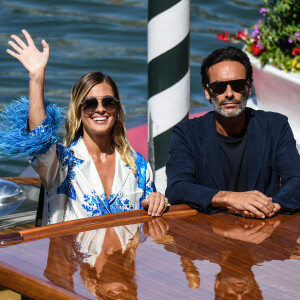 Anthony Delon et sa compagne Sveva Alvit arrivent à l'hôtel Excelsior lors de la 77ème édition du festival international du film de Venise (Mostra) le 2 septembre 2020.