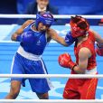 Estelle Mossely lors de la finale de boxe aux Jeux Olympiques de Rio. Le 19 août 2016.
