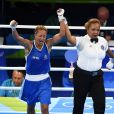 Estelle Mossely lors de la finale de boxe aux Jeux Olympiques de Rio. Le 19 août 2016.
