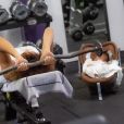 Estelle Mossely à la salle de gym, avec son fils Magomed. Juillet 2020.