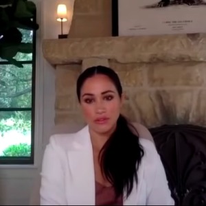 Meghan Markle en visioconférence avec des membres de l'association Smart Works, YouTube, le 12 septembre 2020.