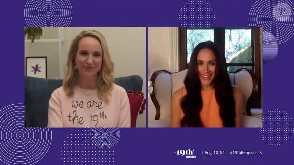 Meghan Markle, duchesse de Sussex, intervient sur The 19th à propos de l'égalité raciale et l'égalité des genres dans la politique, depuis Santa Barbara, en Californie.