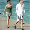 Jennifer Aniston et Brad Pitt dans les Caraïbes en 2005.