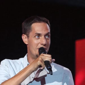 Exclusif - Camille Lellouche et Grand Corps Malade (Fabien Marsaud) sur scène lors du Festival des Festivals de Rock en Seine au parc de Saint-Cloud le 27 août 2020. Un spectacle diffusé en live sur France 2. © Tiziano Da Silva / Veeren Ramsamy / Bestimage 