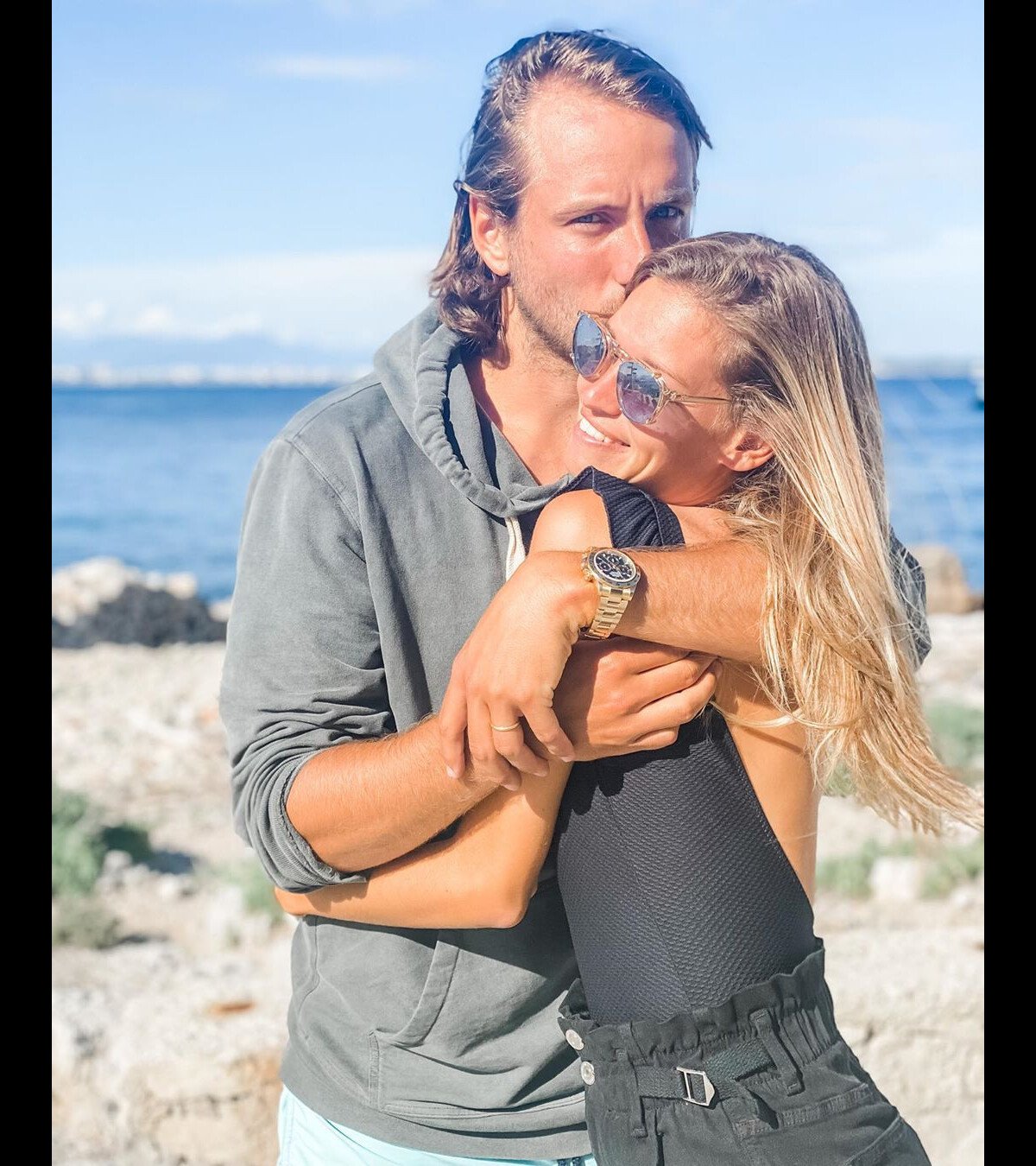 Lucas Pouille : Avec sa femme Clémence enceinte pour une Fashion