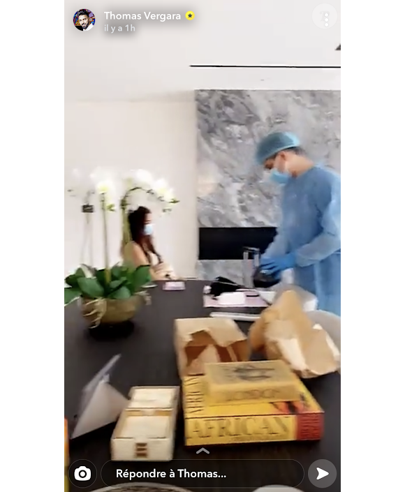 Nabilla et Thomas repassent des tests afin de savoir s'ils ont été infectés par le Covid-19. Le 22 septembre 2020.