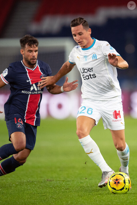 Florian Thauvin lors du match Paris Saint-Germain - Olympique de Marseille au Parc des Princes. Paris, le 14 septembre 2020.