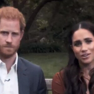 Le prince Harry, duc de Sussex, et Meghan Markle, duchesse de Sussex en pleine interview pour TIME 100 television ABC.