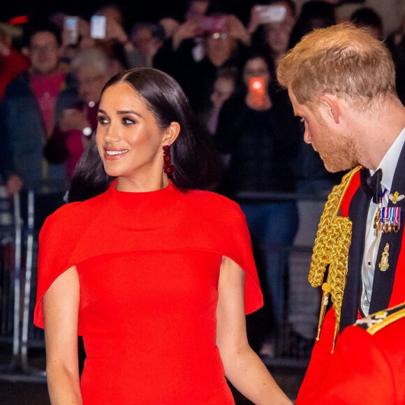 Le prince Harry, duc de Sussex, et Meghan Markle, duchesse de Sussex assistent au festival de musique de Mountbatten au Royal Albert Hall de Londres, Royaume Uni, le 7 mars 2020.