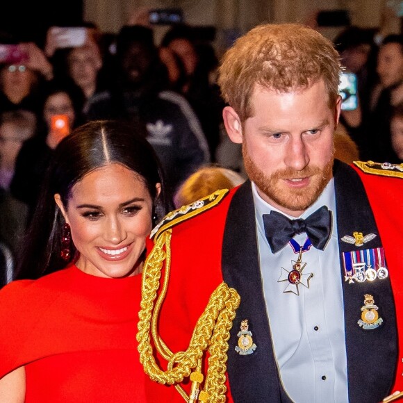 Le prince Harry, duc de Sussex, et Meghan Markle, duchesse de Sussex assistent au festival de musique de Mountbatten au Royal Albert Hall de Londres, Royaume Uni, le 7 mars 2020.