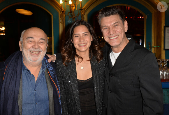 Exclusif - Gérard Jugnot, Marc Lavoine et sa compagne Line Papin à la générale de presse du spectacle musicale " Les Souliers Rouges " aux Folies Bergères à Paris, France, le 4 février 2020. © Veeren/Bestimage