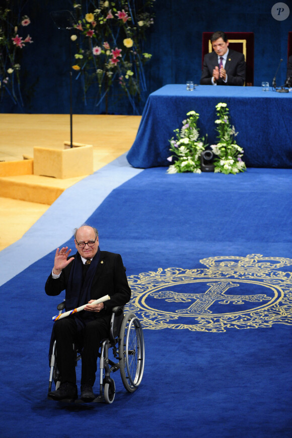 Joaquin Salvador Lavado Tejon "Quino" lors de la cérémonie de remise des prix Prince des Asturies à Oviedo, le 24 octobre 2014. 