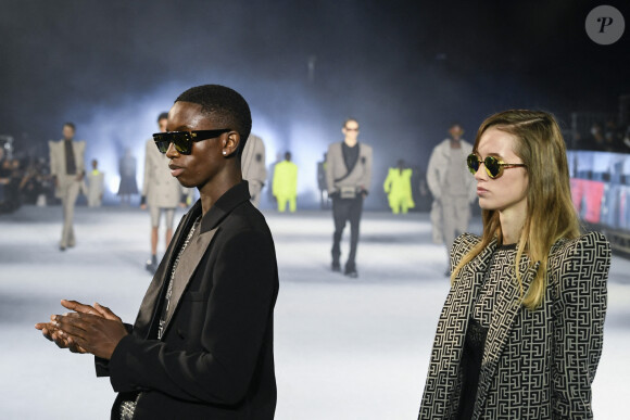 Défilé de mode prêt-à-porter printemps-été 2021 "Balmain" à l'Institut National des Jeunes Sourds à Paris. Le 30 septembre 2020