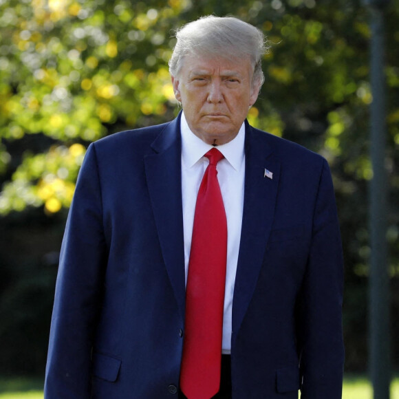 Donald Trump en conférence de presse à la Maison Blanche à Washington, avant son départ pour son meeting à Duluth. Le 30 septembre 2020