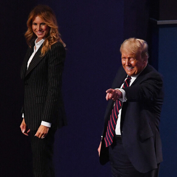 Donald Trump et sa femme la Premiere Dame Melania Trump - Présidentielle américaine : Premier débat entre Donald Trump et Joe Biden à Cleveland dans l'Ohio. Les deux candidats à la présidence des Etats-Unis s'affronteront sur six thèmes, dont la nomination polémique d'une juge à la Cour suprême et la crise sanitaire qui secoue le pays. Le 29 septembre 2020