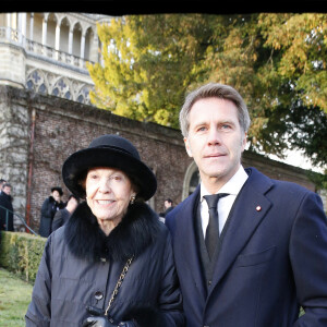 Le prince Emmanuel Philibert de Savoie et Maria Pia de Savoie - Obsèques du comte de Paris en la chapelle Royale Saint-Louis à Dreux, France, le 2 février 2019. © Alain Guizard/Bestimage
