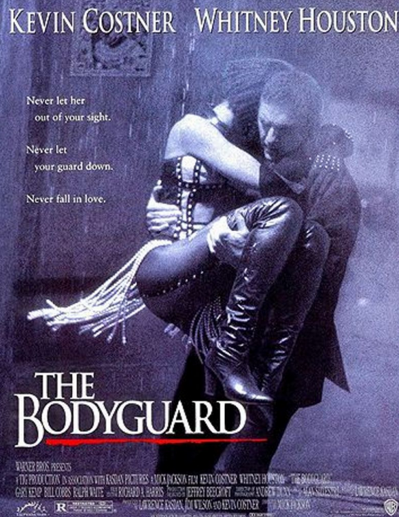 Affiche du film "Bodyguard" sorti en 1992 avec Whitney Houston et Kevin Costner