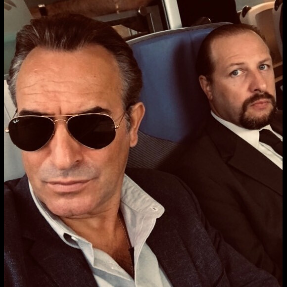 Jean Dujardin dans la peau de Nicolas Sarkozy pour le tournage du fim "Présidents", d'Anne Fontaine, sur Instagram le 7 octobre 2020.