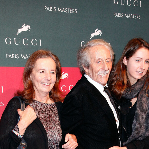 Jean Rochefort avec sa femme Francoise et sa fille Clemence - Dans le cadre du Gucci Paris Masters a eu lieu l'epreuve "Style & Competition for AMADE" a Villepinte le 7 décembre 2013.