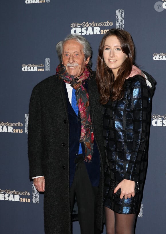 Jean Rochefort et sa fille Clémence - Photocall de la 40ème cérémonie des César au théâtre du Châtelet à Paris. Le 20 février 2015