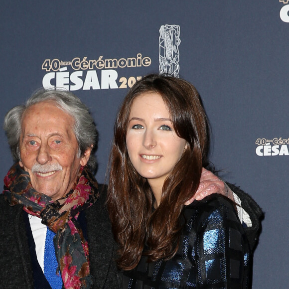 Jean Rochefort et sa fille Clémence - Photocall de la 40ème cérémonie des César au théâtre du Châtelet à Paris. Le 20 février 2015