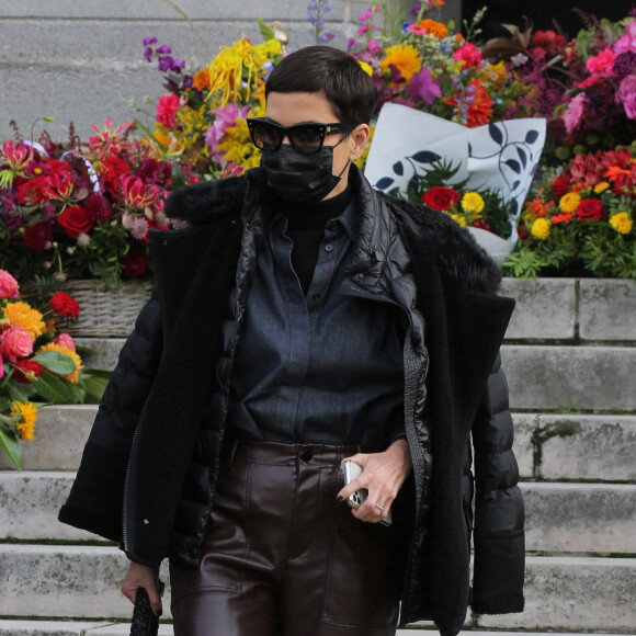 Cristina Cordula - Obsèques du couturier japonais Kenzo Takada à Paris, au cimetière du Père Lachaise, le 9 octobre 2020.