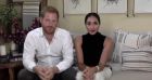 Le prince Harry et Meghan Markle en visioconférence avec la militante Malala Yousafzai, octobre 2020 sur Instagram.