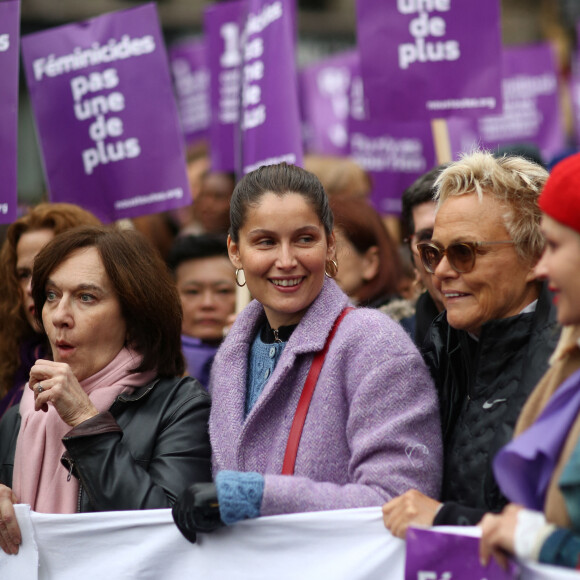 Laurence Rossignol, Laetitia Casta, Muriel Robin - De nombreuses artistes et personnalités marchent contre les violences sexistes et sexuelles (marche organisée par le collectif NousToutes) de place de l'Opéra jusqu'à la place de la Nation à Paris le 23 Novembre 2019 © Cyril Moreau / Bestimage