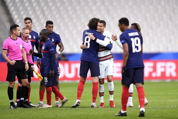 Cristiano Ronaldo et Adrien Rabiot lors du match de Ligue des Nations France / Portugal (0-0) au stade de France. Saint-Denis, le 11 octobre 2020. © FEP / Panoramic / Bestimage