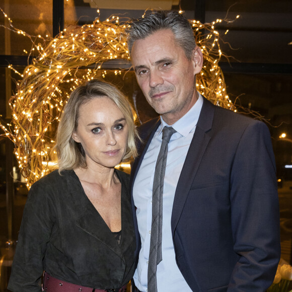 Exclusif - Cécile de Ménibus et son compagnon Thierry Tourault - People au dîner "Shortcut Secret Christmas Dinner" à la brasserie Lutetia à Paris, le 17 décembre 2019. © Olivier Borde/Bestimage