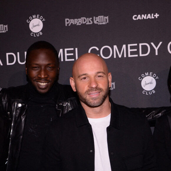 Adel Bencherif, Saidou Kamara, Franck Gastambide, Brahim Bouhle - Soirée de gala du Jamel Comedy Club au Paradis Latin avec Canal+ à Paris, le 8 octobre 2020. © RACHID BELLAK / BESTIMAGE 