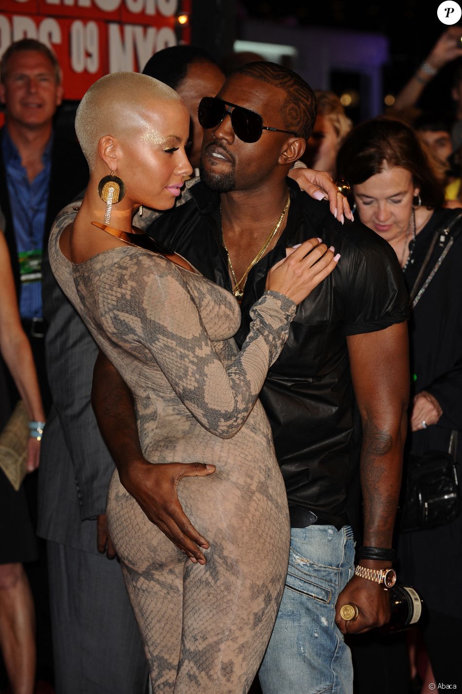 Kanye West Et Amber Rose Aux Mtv Video Music Awards 2009 Au Radio City Music Hall New York Le 