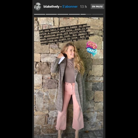 Blake Lively sur Instagram. Le 22 octobre 2020.