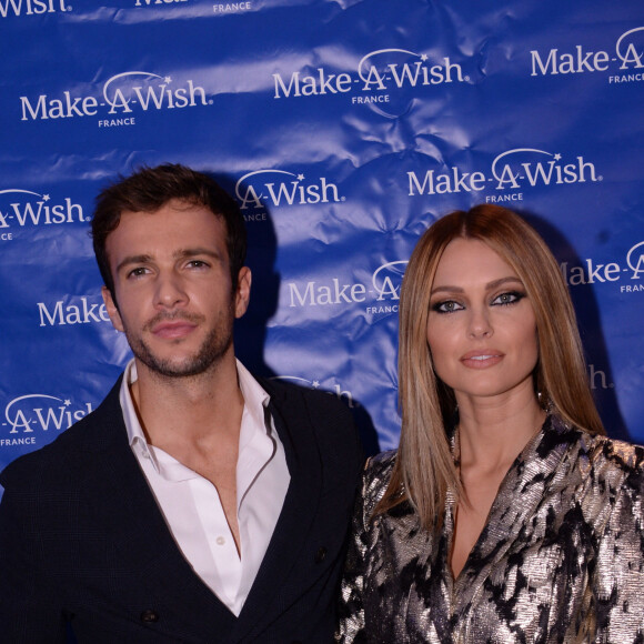 Exclusif - Caroline Receveur et son compagnon Hugo Philip - Les célébrités assistent au dîner de gala de l'association "Make a wish" au Pavillon Potel et Chabot à Paris. Le 9 décembre 2019 © Rachid Bellak / Bestimage 