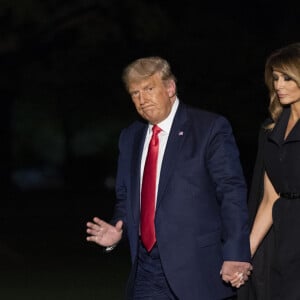 Donald Trump et sa femme Melania de retour à la Maison Blanche, après le dernier débat télévisé des élections présidentielles, qui s'est déroulé à Nashville. Washington. Le 22 octobre 2020. 