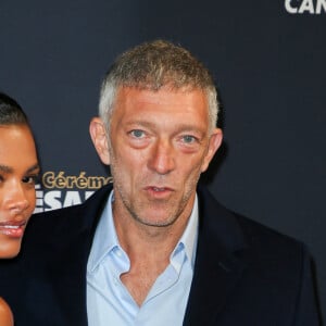 Vincent Cassel et sa femme Tina Kunakey lors du photocall lors de la 45ème cérémonie des César à la salle Pleyel à Paris le 28 février 2020 © Dominique Jacovides / Olivier Borde / Bestimage