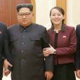 Kim Jong-un, sa soeur Kim Yo-jong et trois autres leaders de Corée du Nord le 13 février 2018.