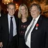 Exclusif - Nicolas Sarkozy avec Charles Talar et sa femme Danielle - L'ancien président Nicolas Sarkozy remet les insignes de Chevalier dans l'ordre national de la légion d'honneur au producteur Charles Talar à l'hôtel Bristol à Paris le 24 avril 2017. © Patrick Carpentier / Bestimage