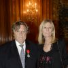 Exclusif - Charles Talar et sa femme Danielle - L'ancien président Nicolas Sarkozy remet les insignes de Chevalier dans l'ordre national de la légion d'honneur au producteur Charles Talar à l'hôtel Bristol à Paris le 24 avril 2017. © Patrick Carpentier / Bestimage