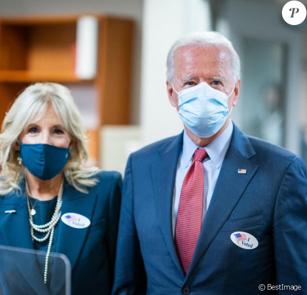 Le candidat du parti démocrate Joe Biden et sa femme Jill sont allés voter à Willmington. © Adam Schultz-Biden for President / Zuma Press / Bestimage