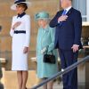 Melania Trump, la reine Elizabeth II d'Angleterre et Donald Trump - Le président des Etats-Unis et sa femme accueillis au palais de Buckingham à Londres. Le 3 juin 2019