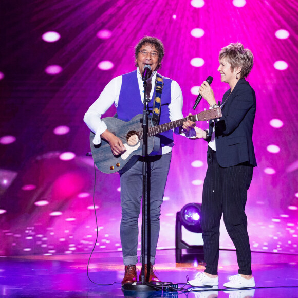 Exclusif - Laurent Voulzy et Véronique Jannot - Enregistrement de l'émission "La boîte à Secrets 5" à Paris, qui sera diffusée le 6 novembre sur France 3. Le 21 septembre 2020. © Tiziano Da Silva / Bestimage 
